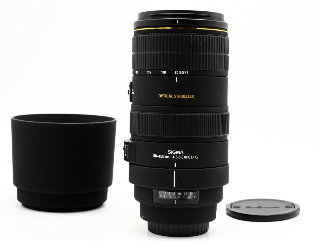 Occ- Sigma 80-400mm F/4.5-5.6 EX APO DG OS voor Canon +zonnekap SN:3002932 12 mnd gar
