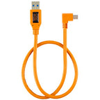 Tether-Tools TetherPro USB 2.0 auf Mini-B 5-poliger rechtwinkliger Adapter "Pigtail", 20 "(50 cm), hochsichtbar, orange