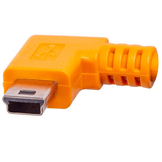 Tether-Tools TetherPro USB 2.0 auf Mini-B 5-poliger rechtwinkliger Adapter "Pigtail", 20 "(50 cm), hochsichtbar, orange