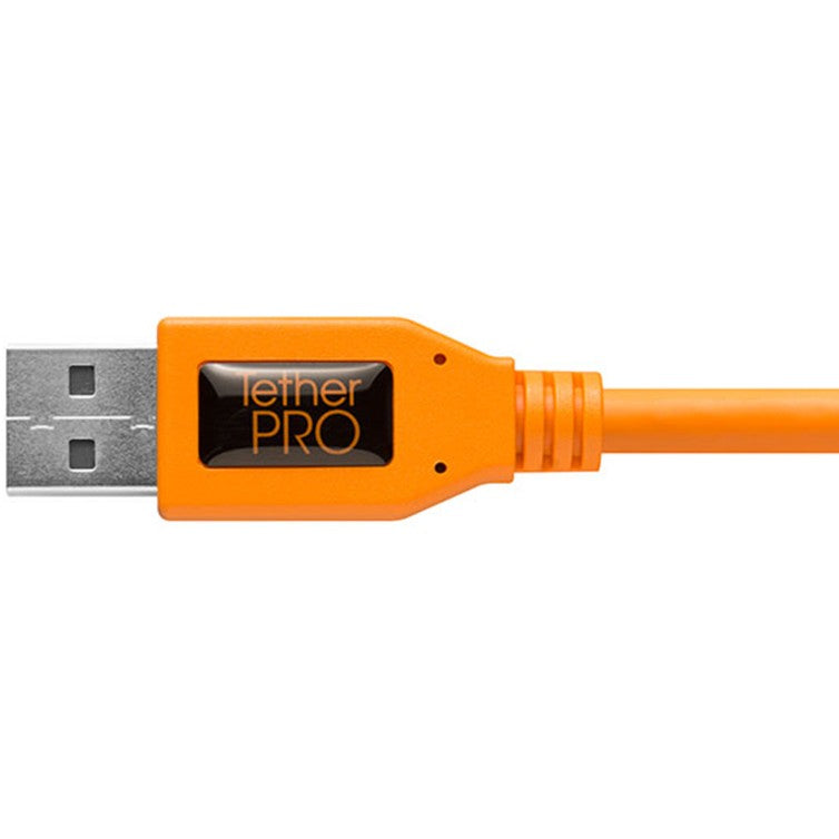 Tether-Tools TetherPro USB 2.0 auf Mini-B 5-poliger rechtwinkliger Adapter "Pigtail", 20 "(50 cm), hochsichtbar, orange