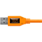Tether-Tools TetherPro USB 2.0 auf Mini-B 5-poliger rechtwinkliger Adapter "Pigtail", 20 "(50 cm), hochsichtbar, orange