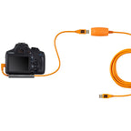 Tether-Tools TetherPro USB 2.0 auf Mini-B 5-poliger rechtwinkliger Adapter "Pigtail", 20 "(50 cm), hochsichtbar, orange