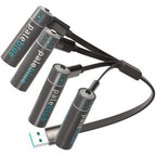 Pale Blu 4x AA Lithium Ion batteria ricaricabile