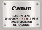 Canon EF 500mm F/4.0 L IS USM II occasion