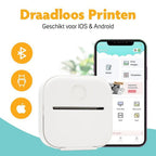 Pora&Co Mini-Fotodrucker für Smartphone, weiß