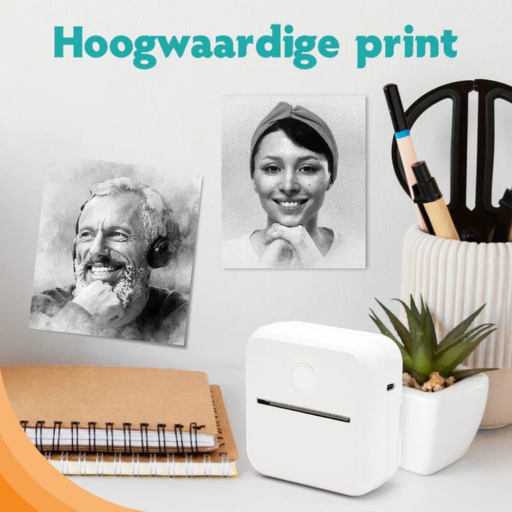 Pora&Co Mini-Fotodrucker für Smartphone, weiß