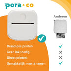 Pora&Co Mini-Fotodrucker für Smartphone, weiß