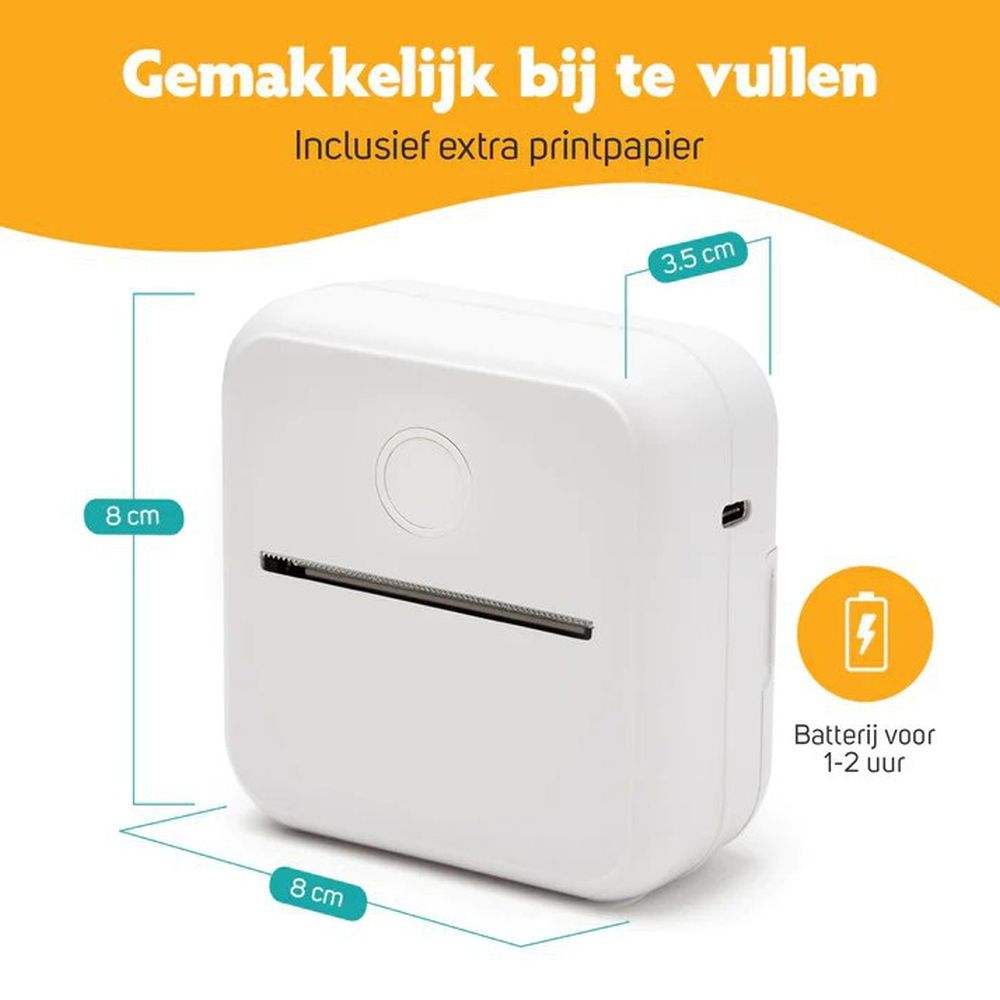 Pora&Co Mini-Fotodrucker für Smartphone, weiß