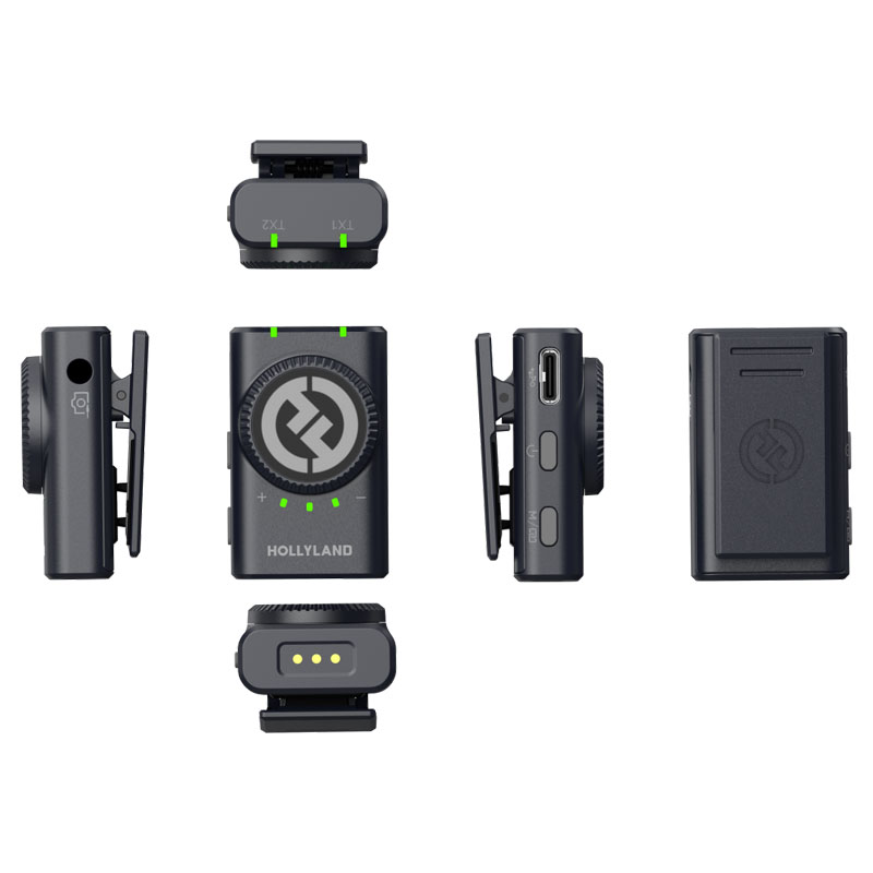 Hollyland LARK M2 Combo Duo Wireless Lavalier Microphone - Shine Charc