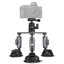 Telesin Supporto a ventosa a 3 bracci per GoPro+telecamera (con 3 ventose)