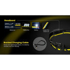 Kit d'autonomie de Lampe Frontale Nitecore Carbon Batterie 6K Extended Headlamp