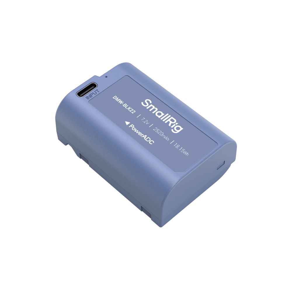 Batería recargable para cámara SmallRig 4906 DMW-BLK22 USB-C, azul