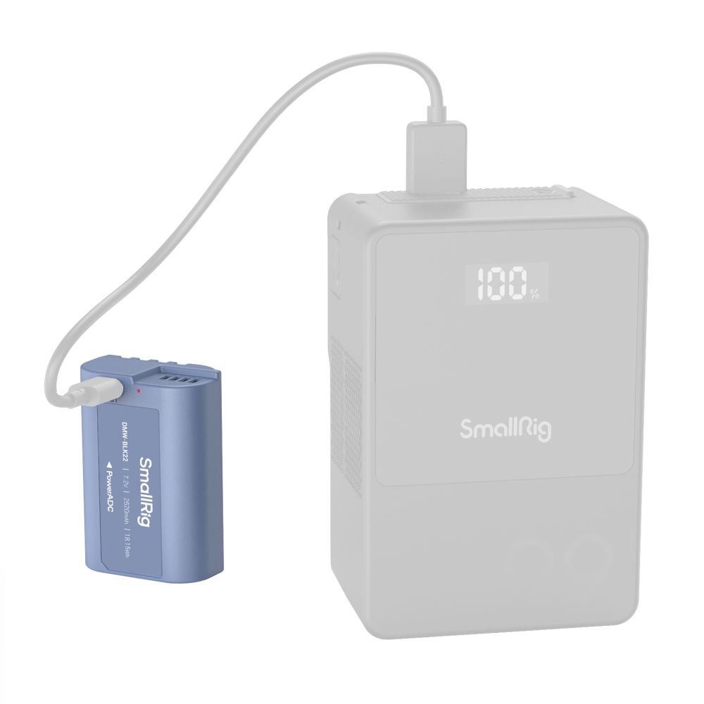 Batería recargable para cámara SmallRig 4906 DMW-BLK22 USB-C, azul