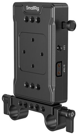 SmallRig 3498B V-Mount-Batterieadapterplatte (Basisversion) mit doppelter Stabklemme