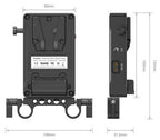 SmallRig 3498B V-Mount-Batterieadapterplatte (Basisversion) mit doppelter Stabklemme