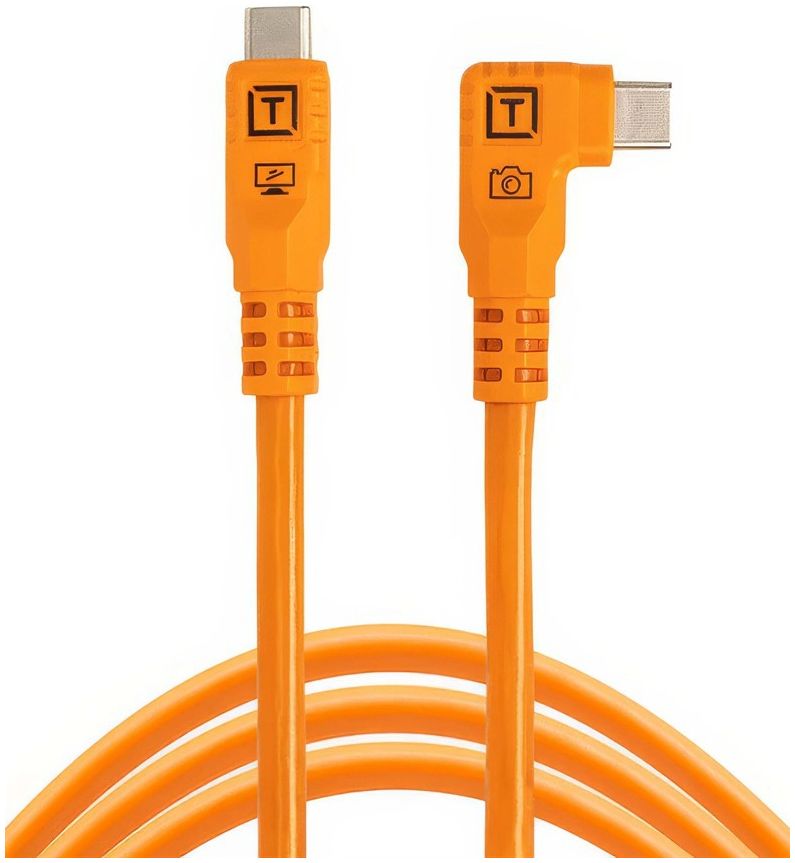 Tether Tools TetherPro Optima 10G USB-C, 1,8 m (6'), recto a la derecha naranja