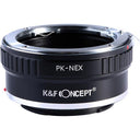 Adattatore per obiettivo K&F Pentax K - Sony E-Attacco