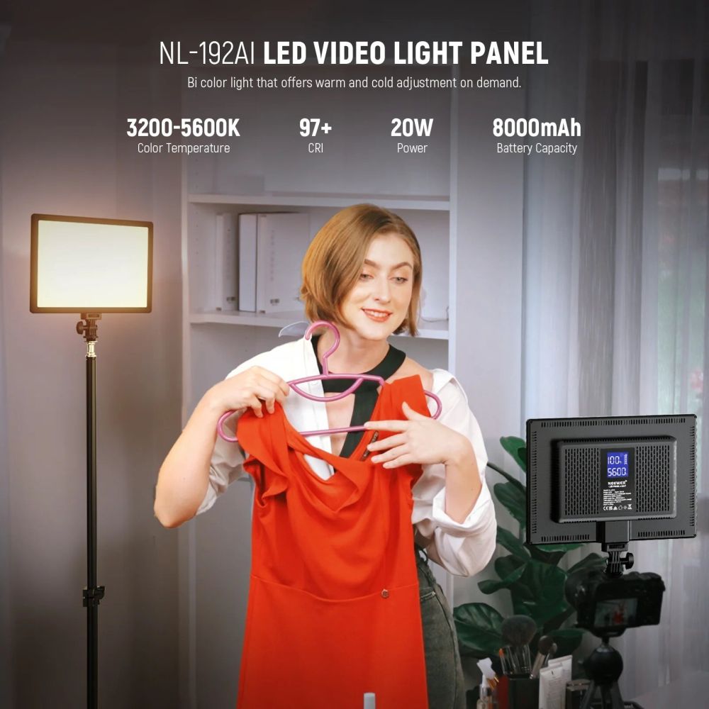 Pannello luminoso LED bicolore Neewer NL-192AI da 20 W