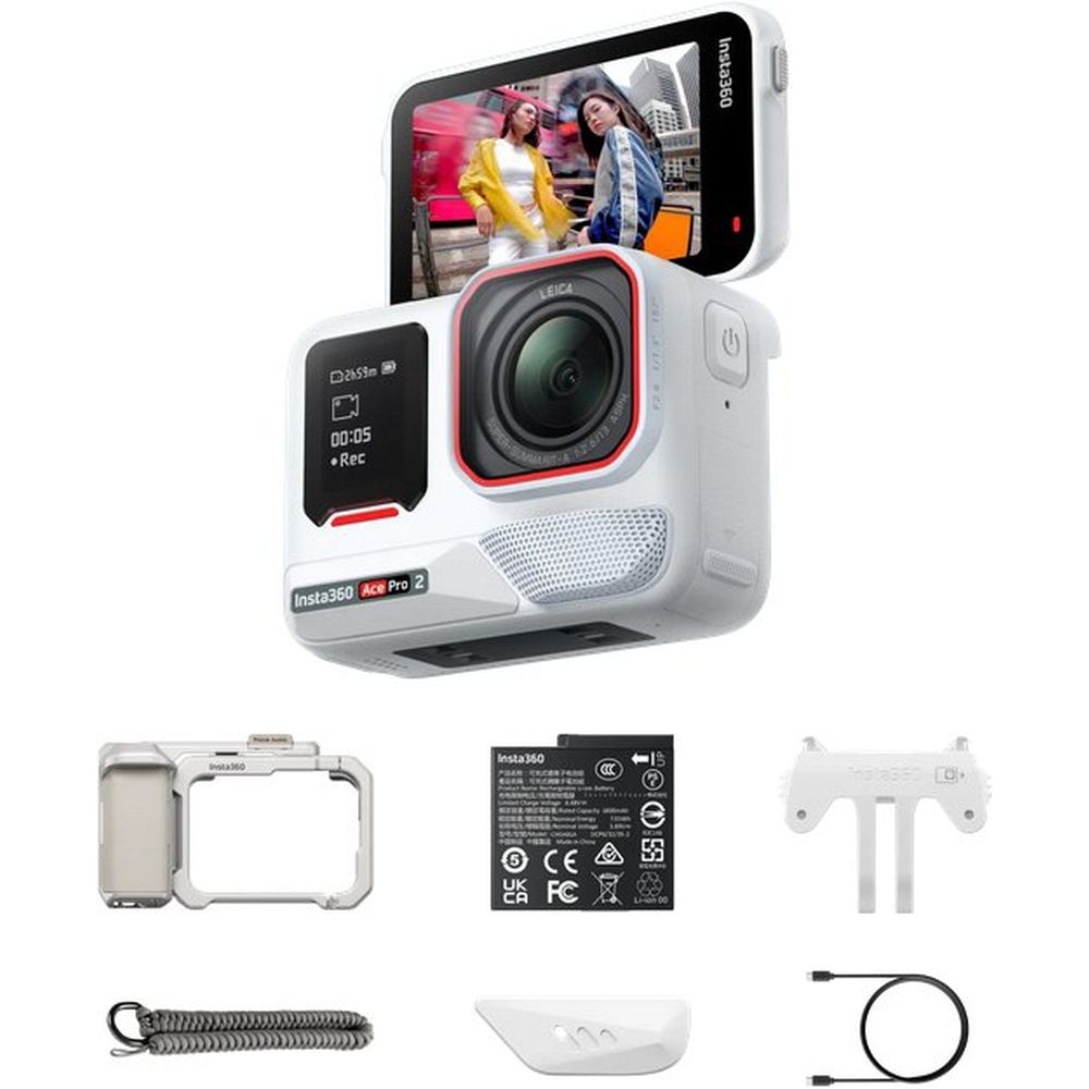 Insta360 Ace Pro 2 (Arctic White) Xplorer Bundle (Moonlight Silver) OU