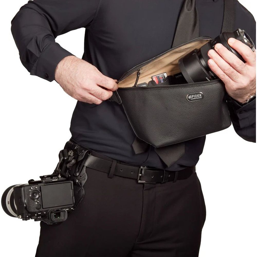 Spider SpiderPro Leather Sling Pouch, Black
