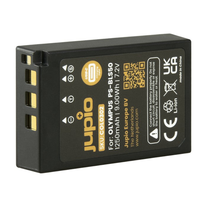 Jupio Olympus PS-BLS5 / PS-BLS50 USB-C Input 1250mAh