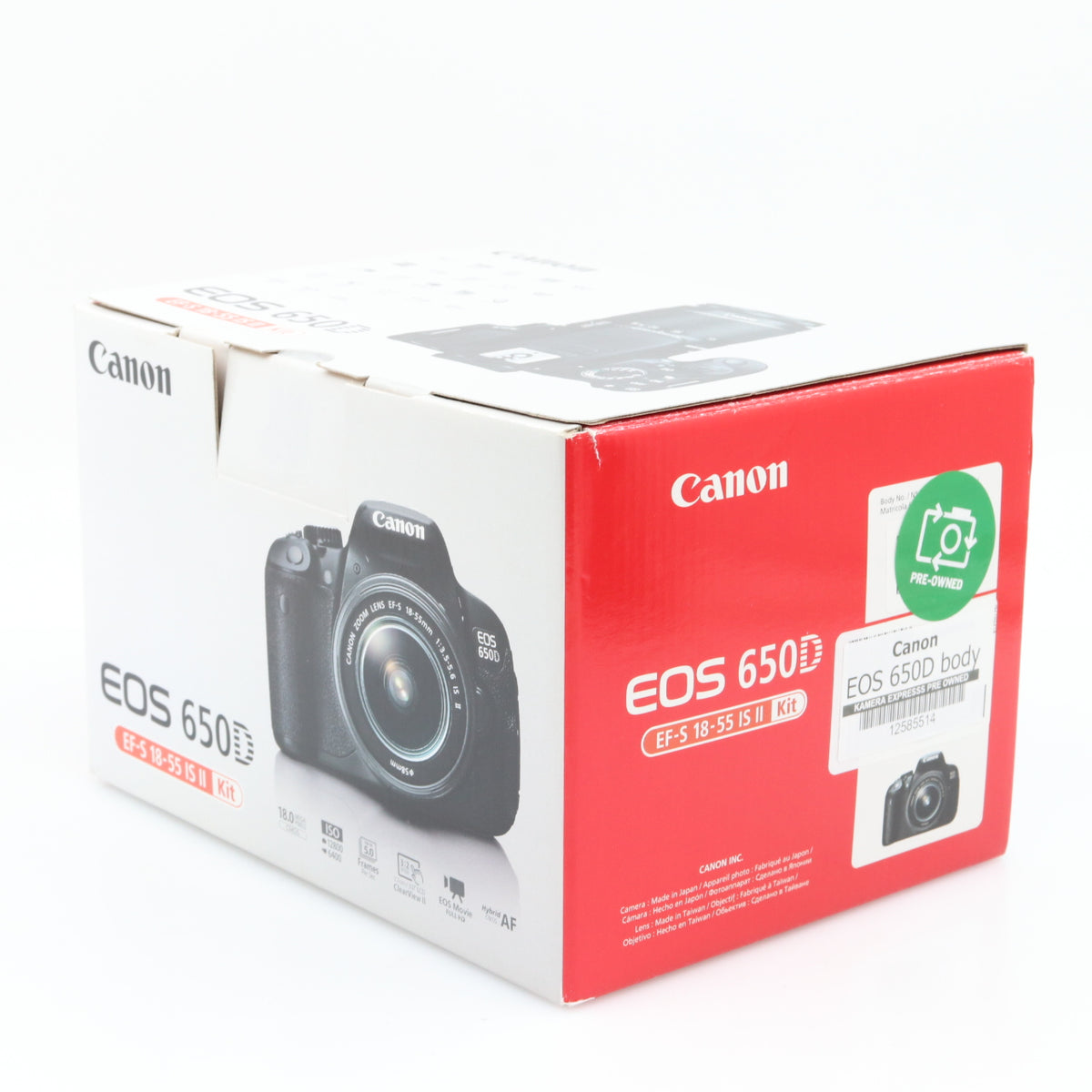Canon EOS 650D body used