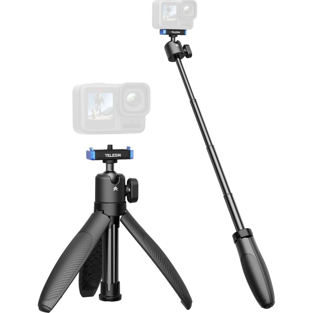 Telesin Selfie Stick Mini Tripod 2.0 with Ball Head for GoPro