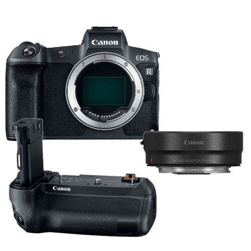 Canon EOS R + EF - RF Mount Adapter + BG-E22 Battery Grip 