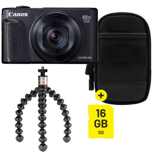 Waterig Incarijk schudden Canon Powershot SX740 HS zwart Travel Kit + SD kaart + Accu -  Photospecialist