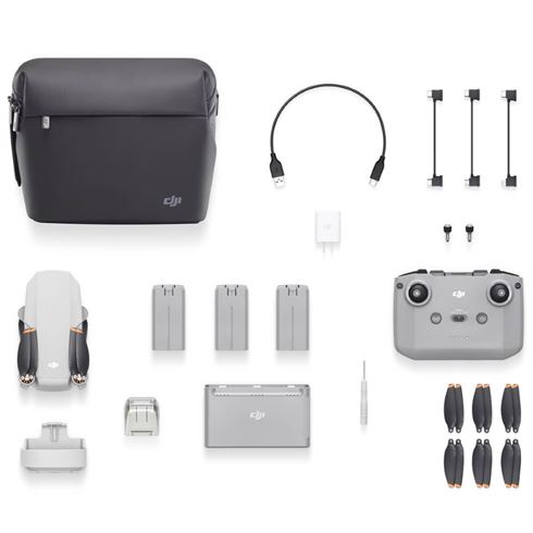 Includes 3 Batteries DJI Mavic Mini Fly More Combo Ultralight Foldable 3-Axis GPS Quadcopter Drone with 2.7K FHD Camera Carrying Bag and More 2.5 Mile Range 30 Min Flight Time 