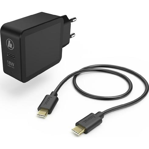 Hama Charging set, USB-C, PD/Qualcomm, 18W, USB-C cable, 1.5 black Photospecialist