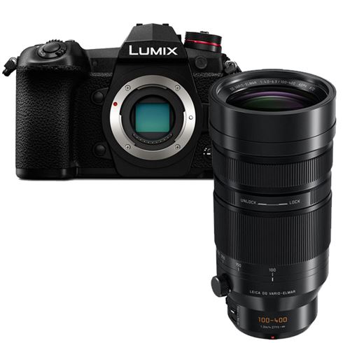 De daadwerkelijke uitlaat Zakje Panasonic Lumix DC-G9 Black + 100-400mm F/4.0-6.3 Leica DG Vario Elmar -  Photospecialist
